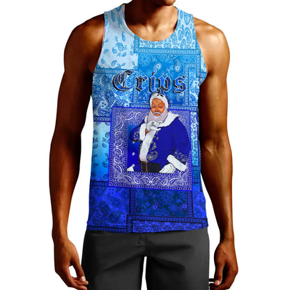 Clothing Santa Crips Gang Paisley Gradient Football Tank Top
