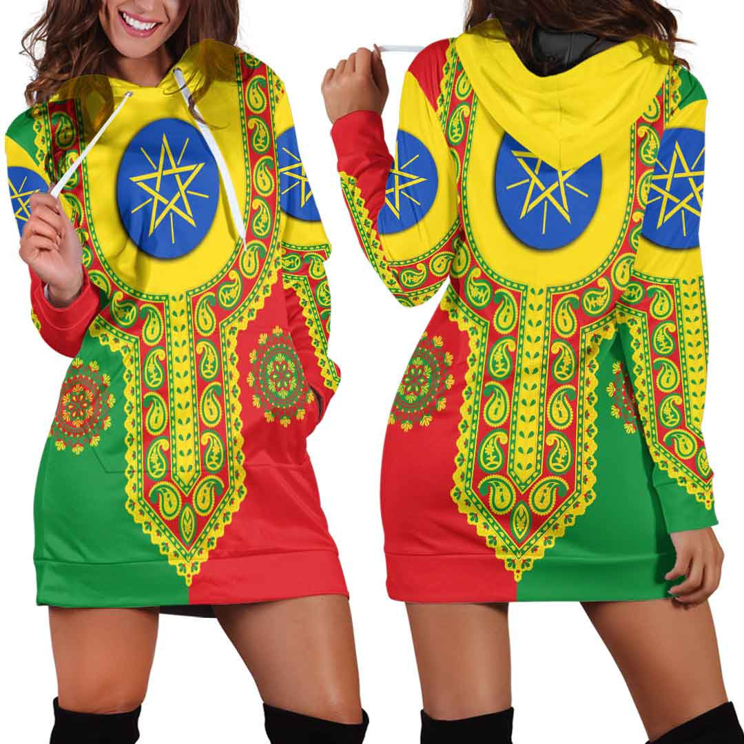 Clothing Ethiopia Dashiki Hoodie Dress