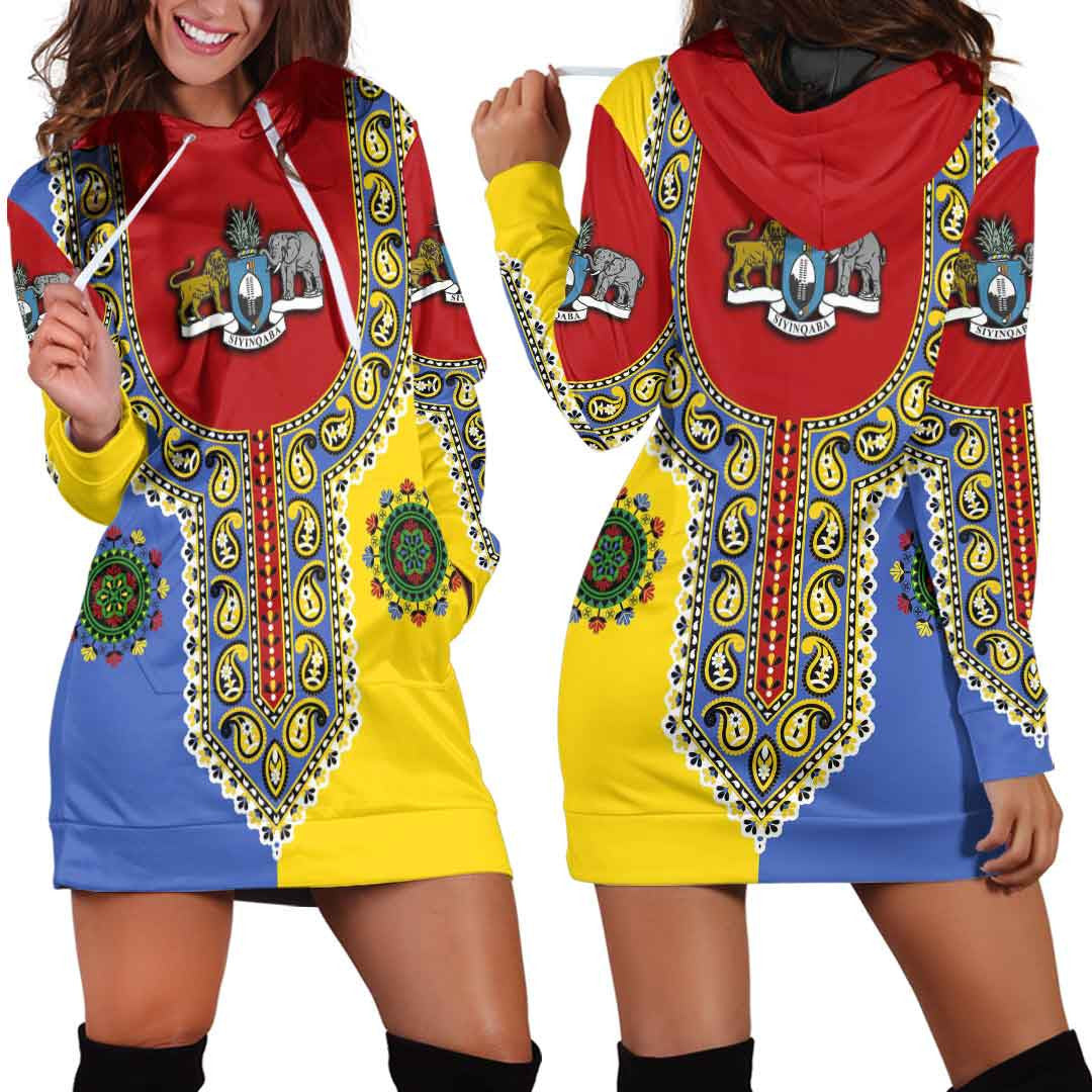 Clothing Eswatini Dashiki Hoodie Dress
