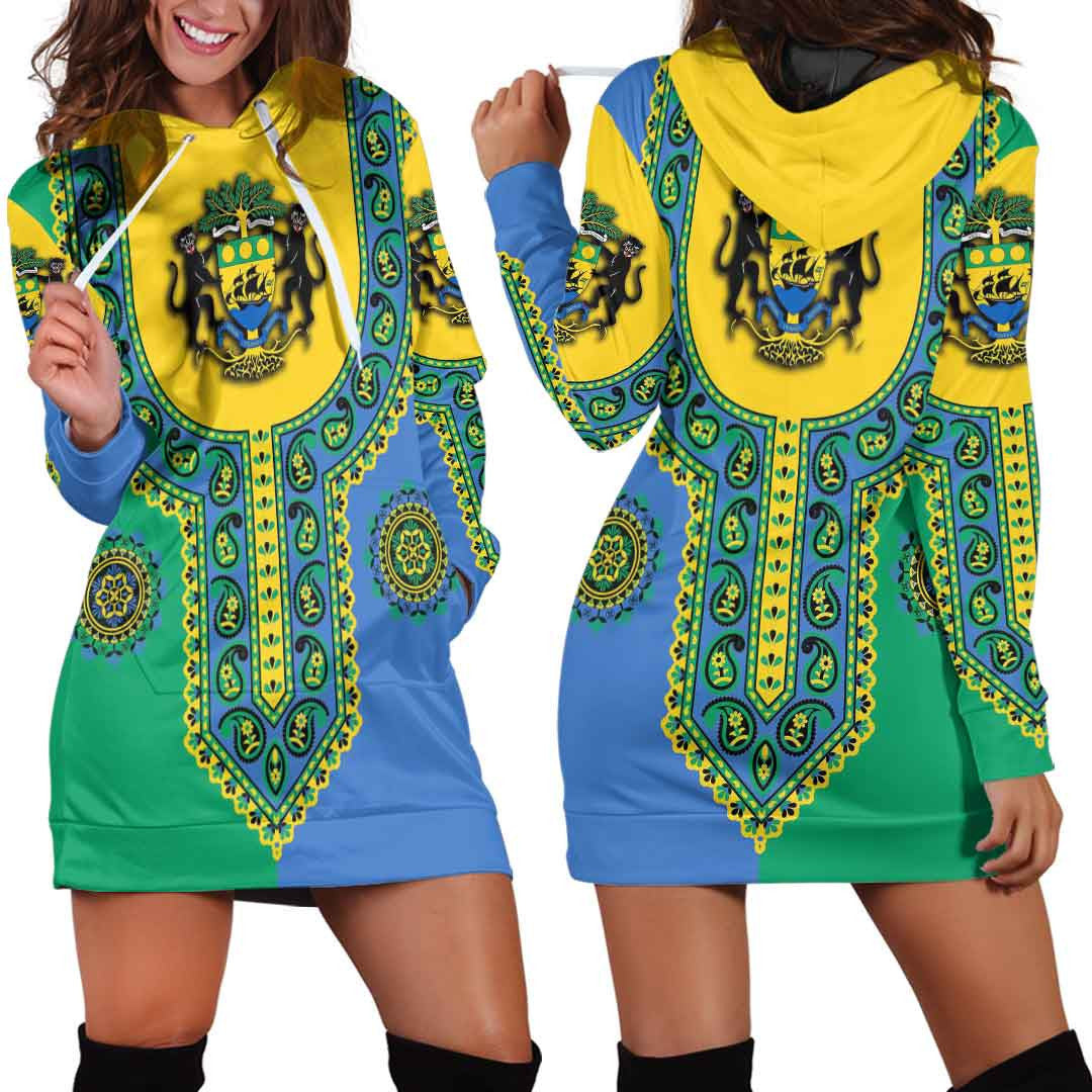 Clothing Gabon Dashiki Hoodie Dress