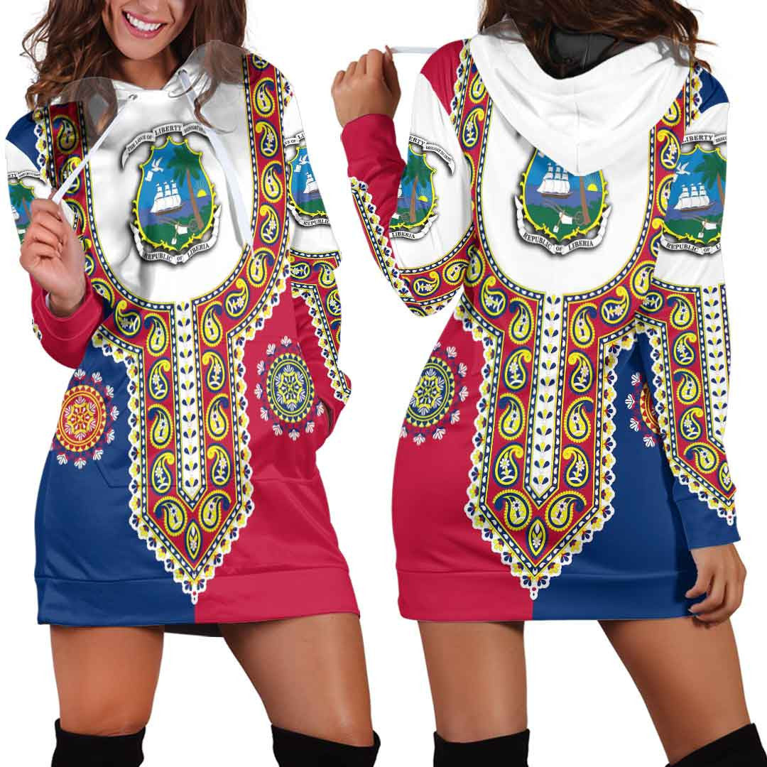 Clothing Liberia Dashiki Hoodie Dress