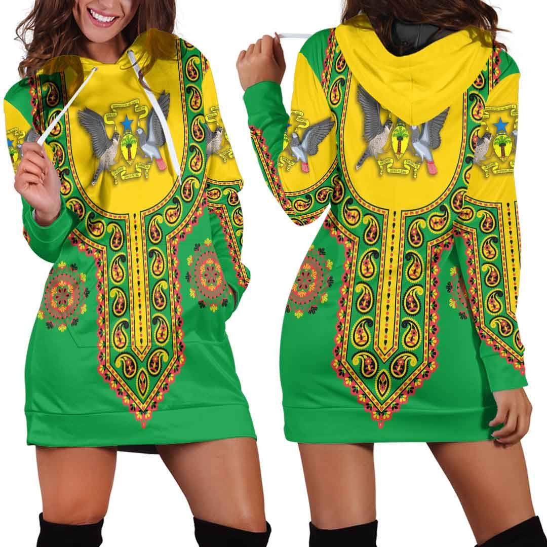 Clothing São Tomé And Príncipe Dashiki Hoodie Dress