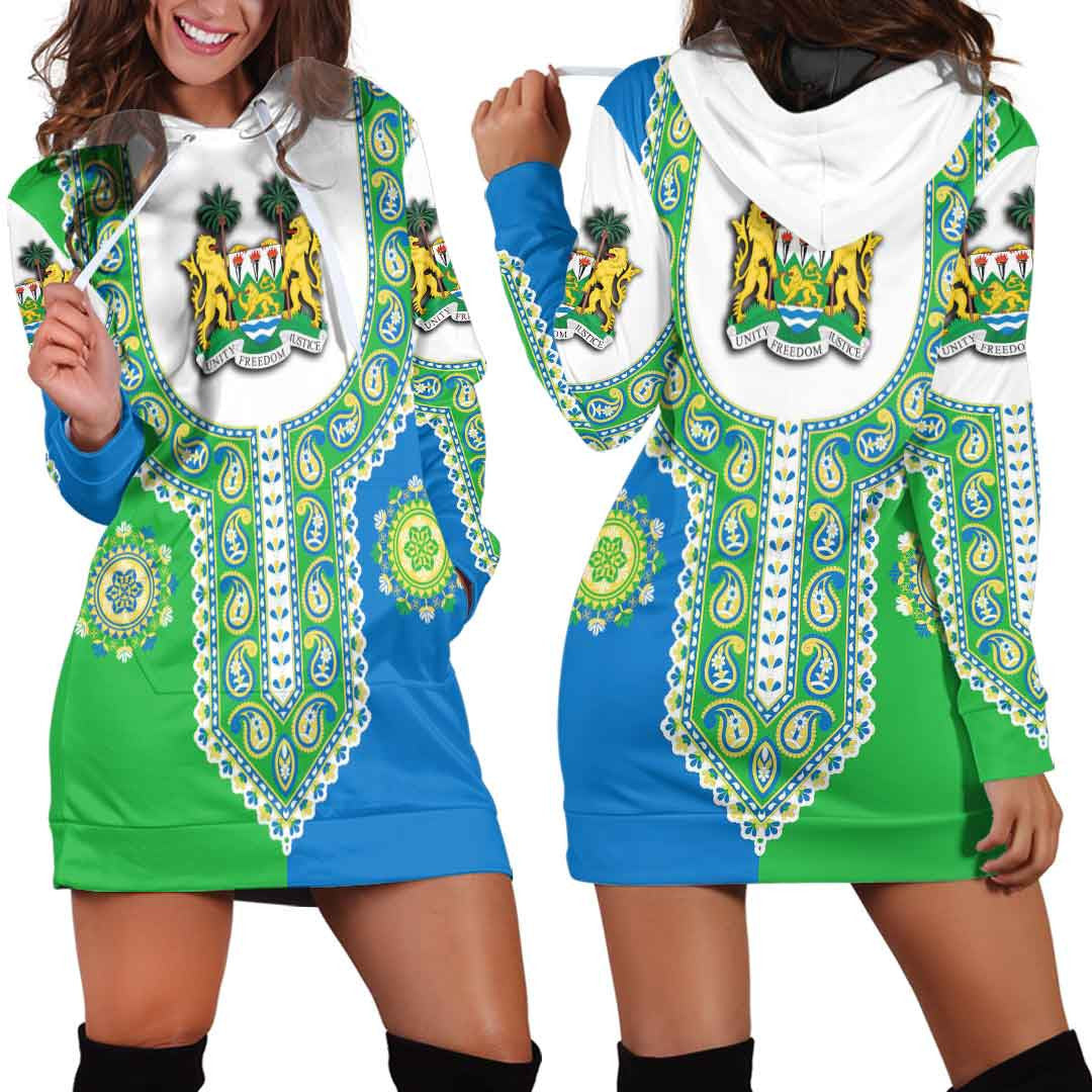 Clothing Sierra Leone Dashiki Hoodie Dress