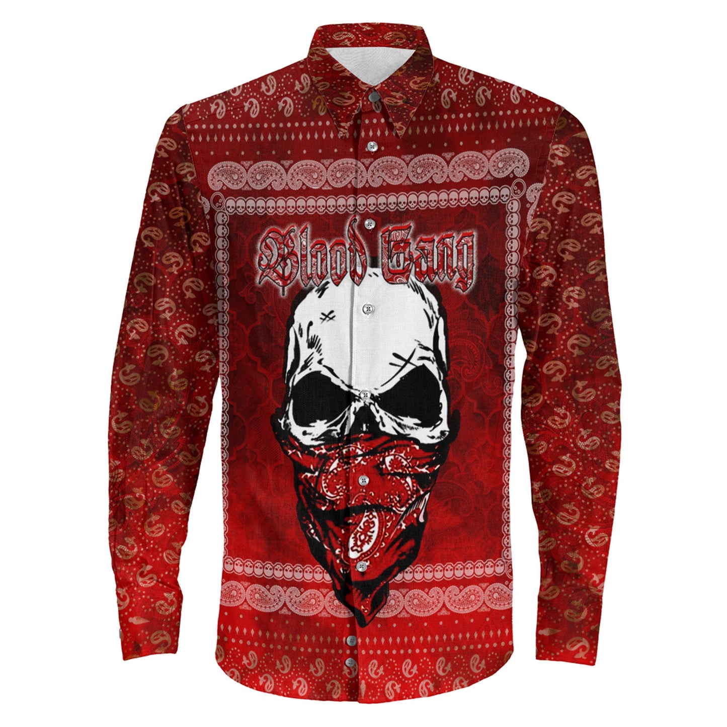 Clothing Blood Gang Long Sleeve Button Shirt