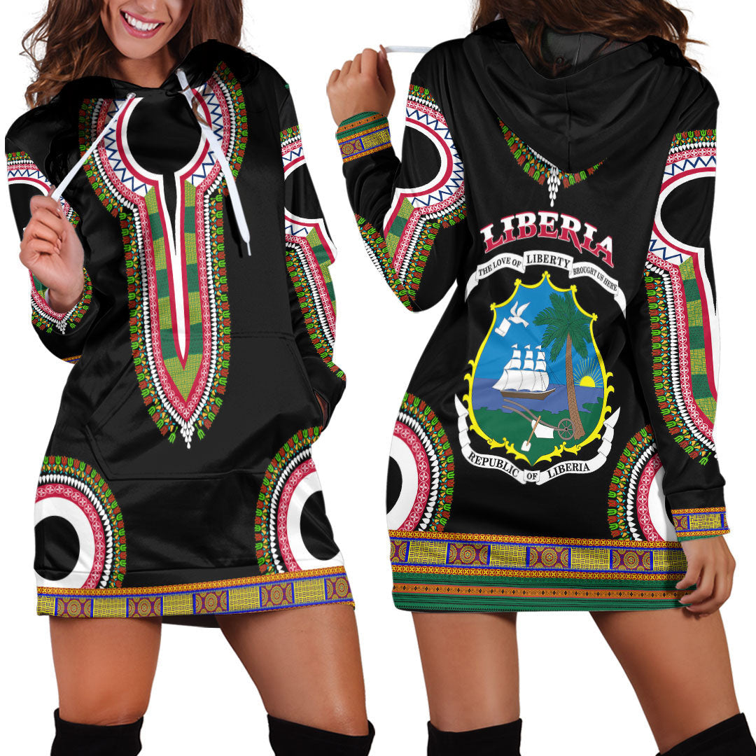 Clothing Liberia Dashiki Hoodie Dress