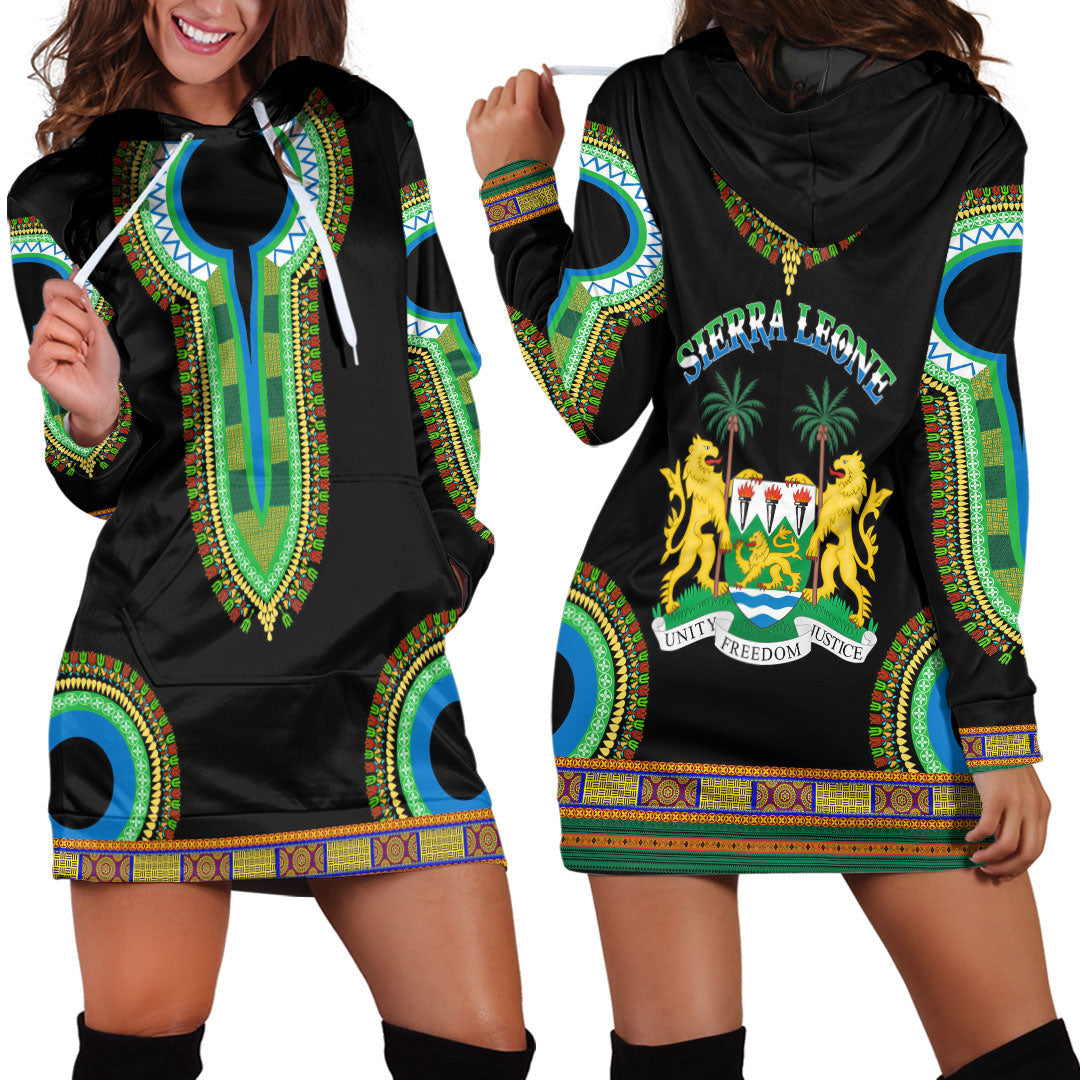 Clothing Sierra Leone Dashiki Hoodie Dress