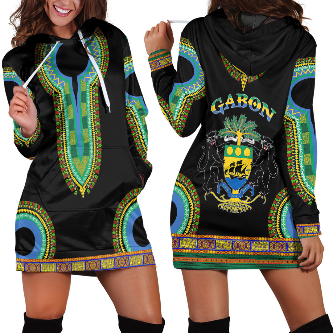 Clothing Gabon Dashiki Hoodie Dress