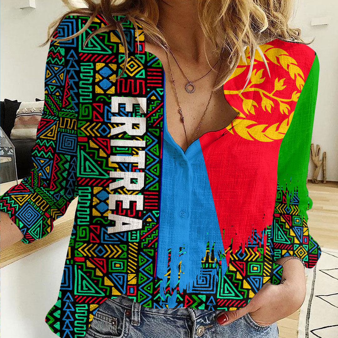 Clothing Eritrea Kente Pattern Women's Casual Shirt