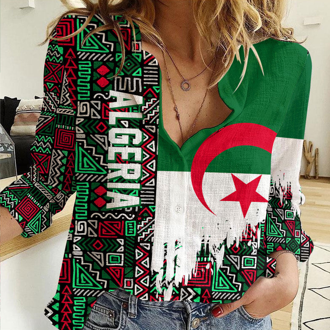 Clothing Algeria Kente Pattern Women's Casual Shirt