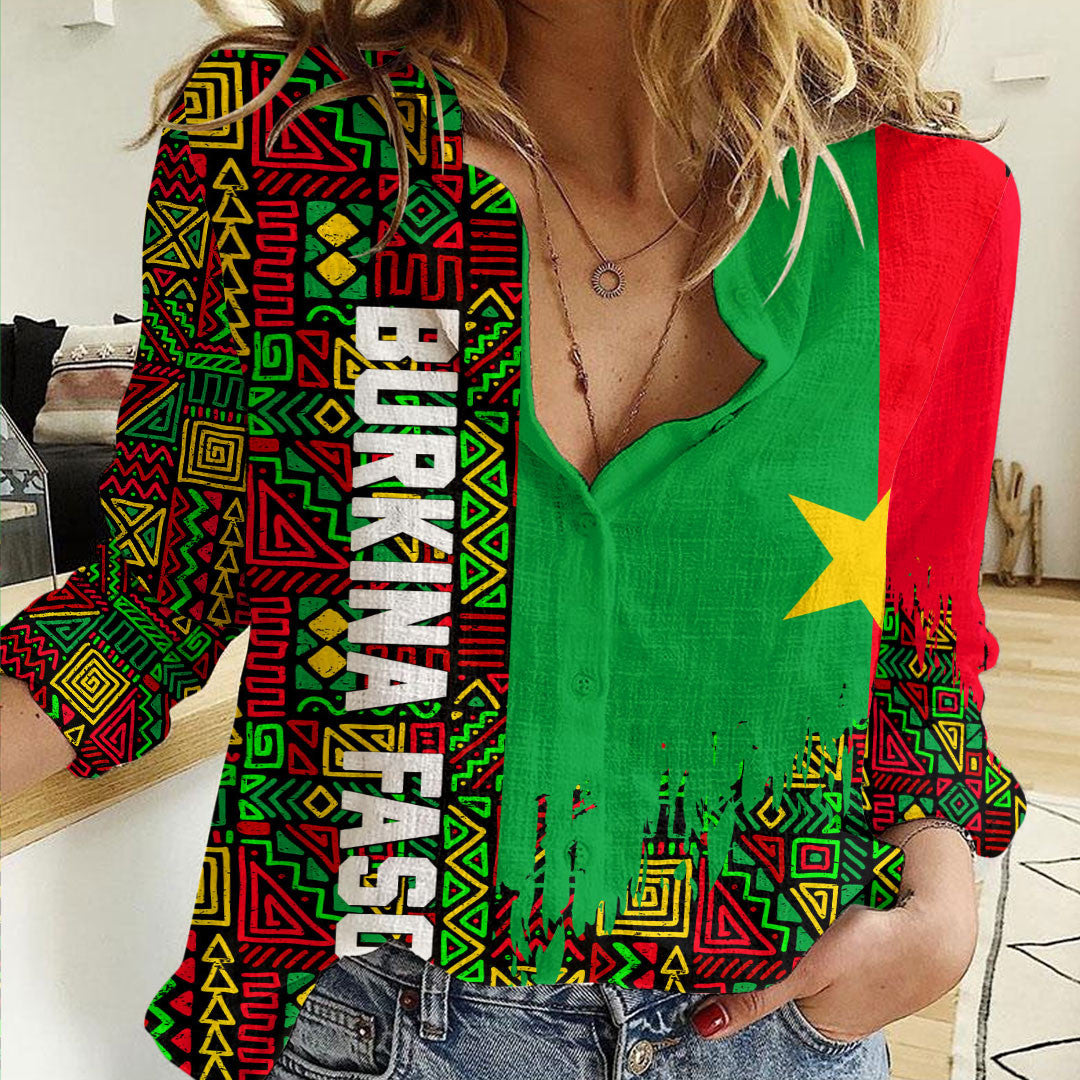 Clothing Burkina Faso Kente Pattern Women's Casual Shirt