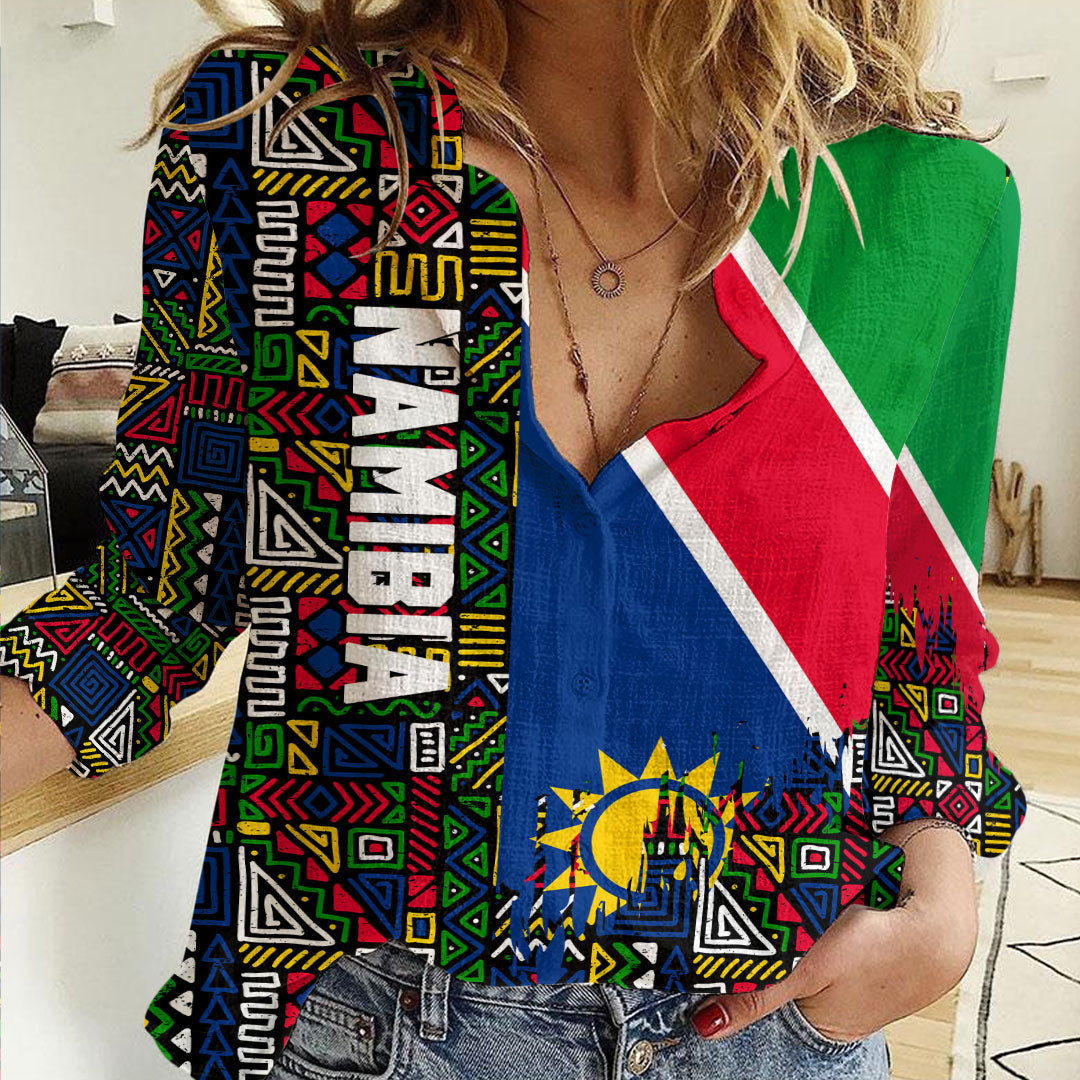 Clothing Namibia Kente Pattern Women's Casual Shirt