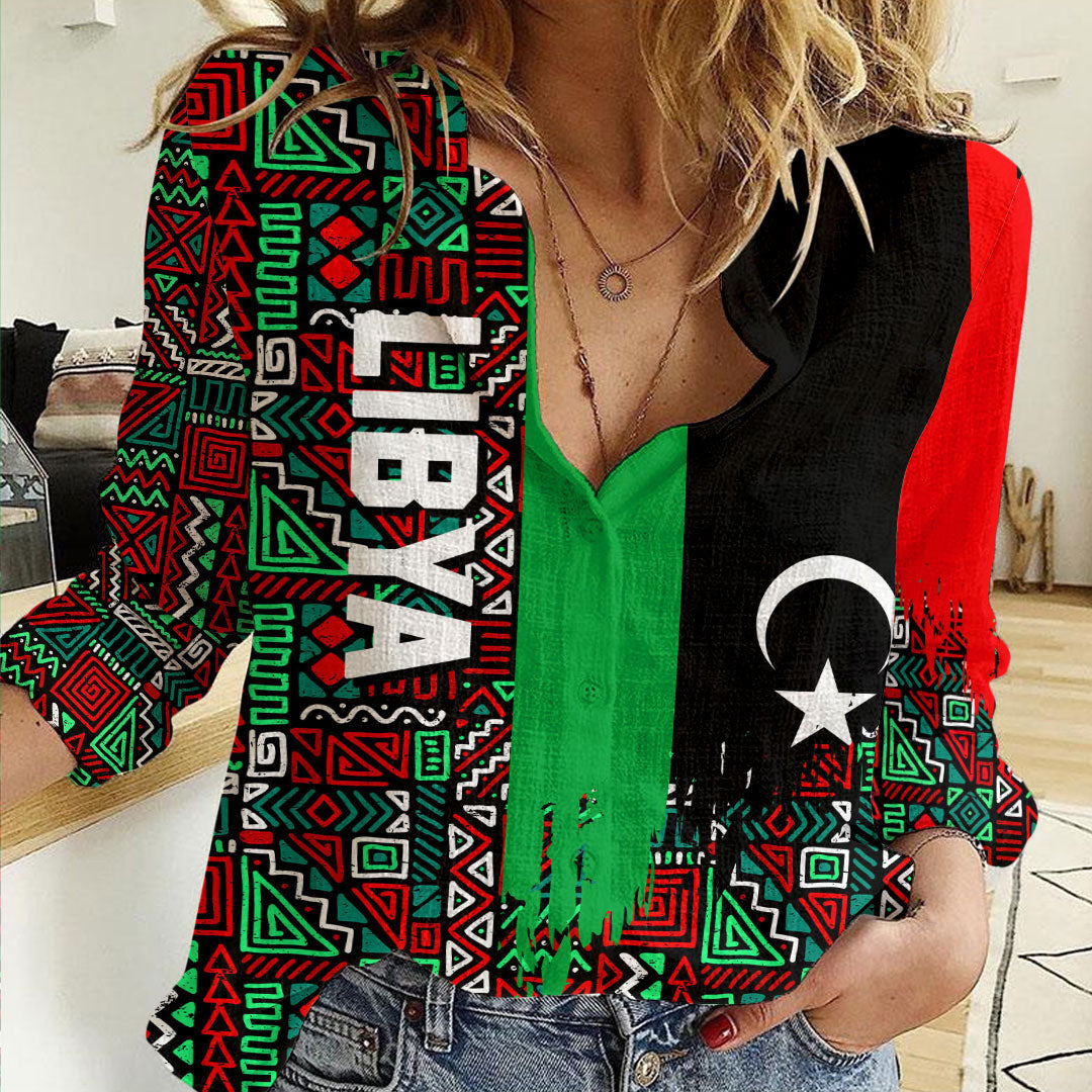 Clothing Lybya Kente Pattern Women's Casual Shirt