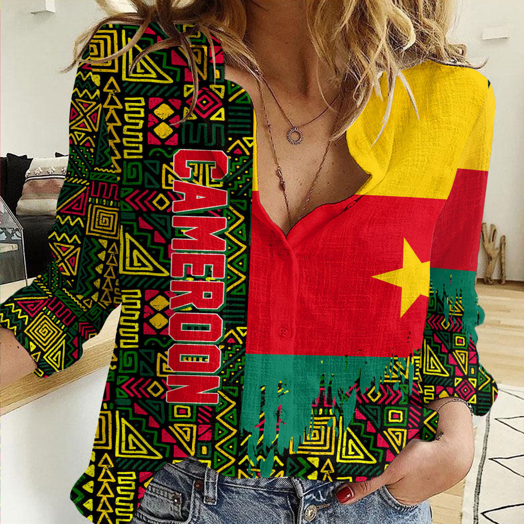 Clothing Cameroon Kente Pattern Women's Casual Shirt