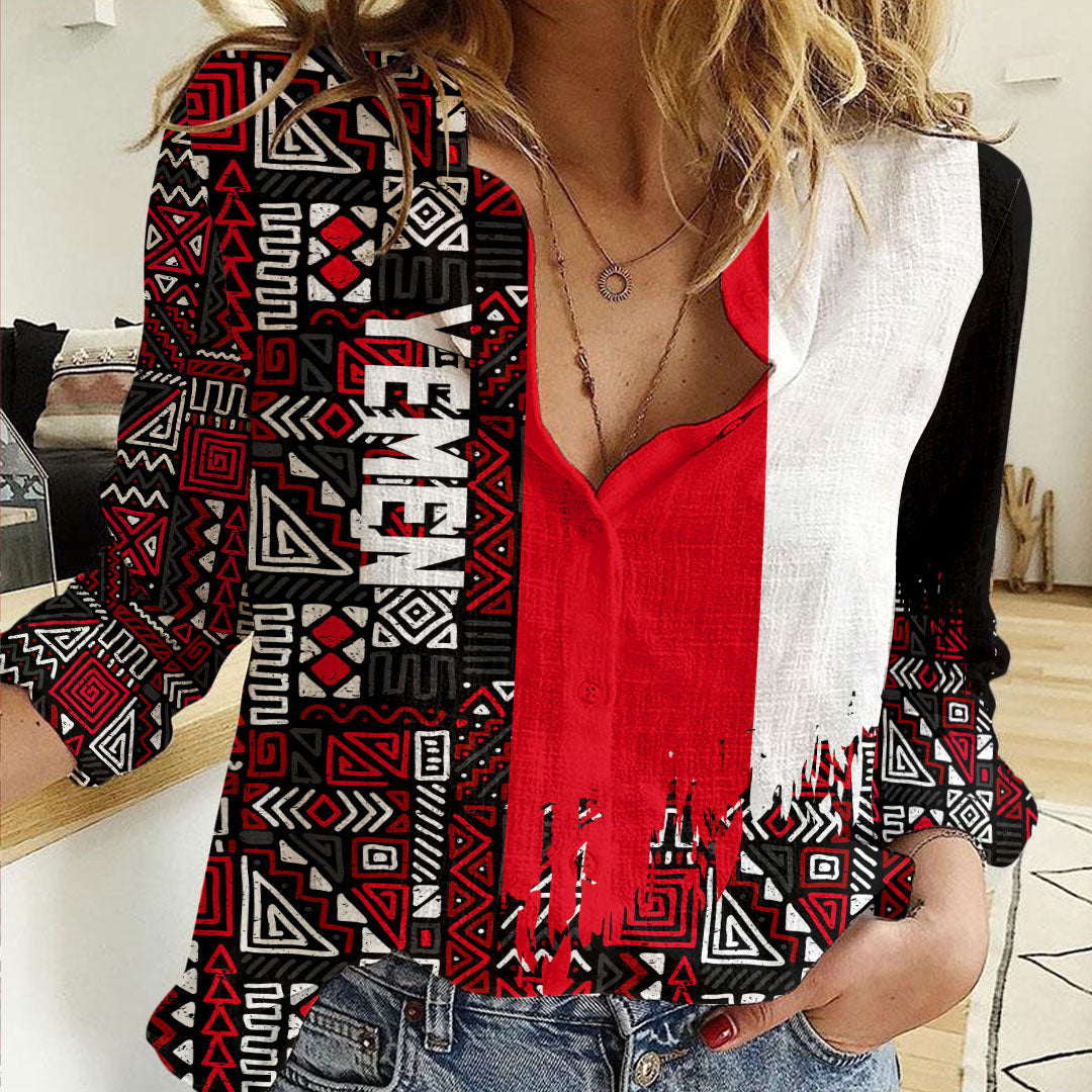 Clothing Yemen Kente Pattern Women's Casual Shirt