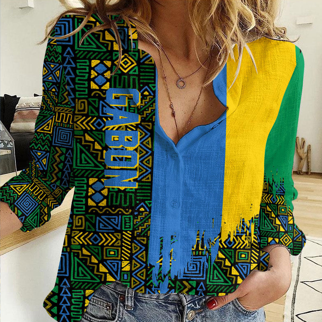 Clothing Gabon Kente Pattern Women's Casual Shirt