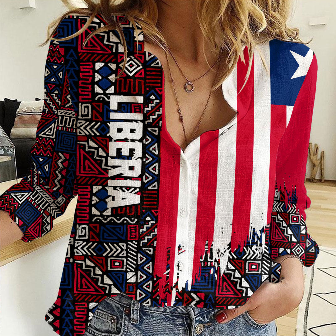 Clothing Liberia Kente Pattern Women's Casual Shirt