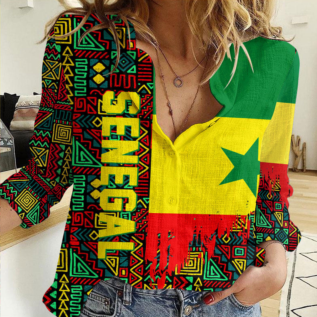 Clothing Senegal Kente Pattern Women's Casual Shirt