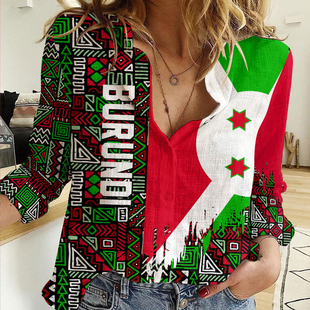 Clothing Burundi Kente Pattern Women's Casual Shirt