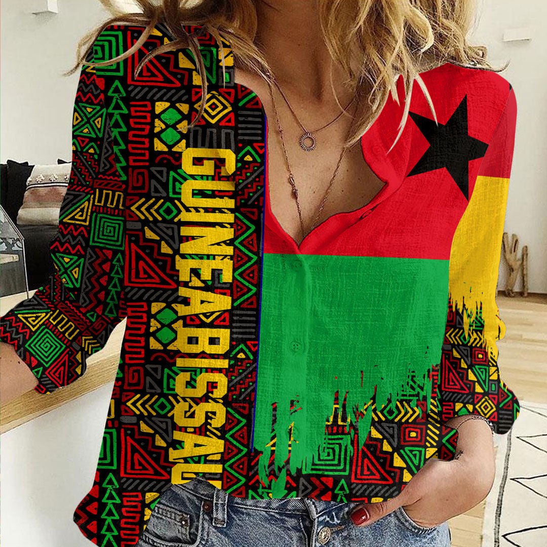 Clothing Guinea Bissau Kente Pattern Women's Casual Shirt