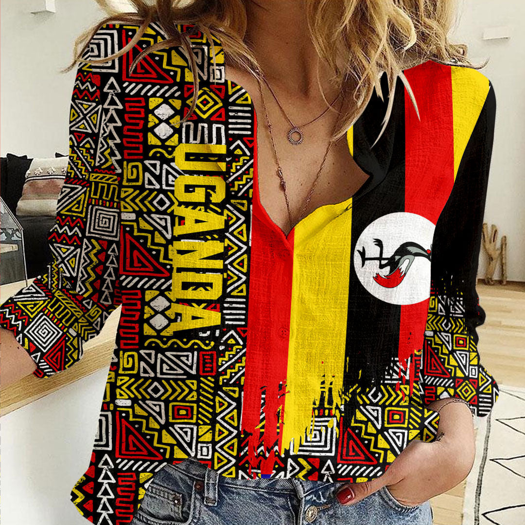 Clothing Uganda Kente Pattern Women's Casual Shirt