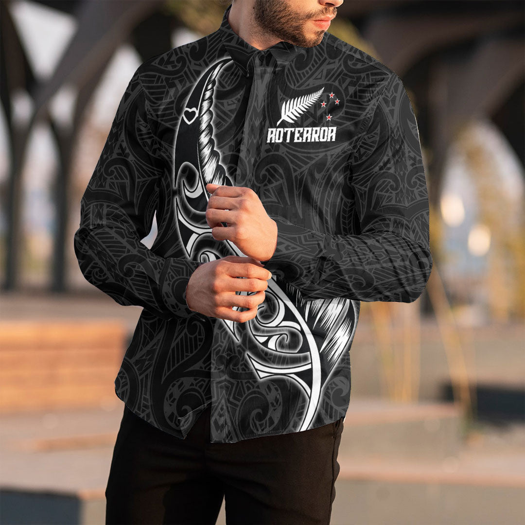 Clothing New Zealand Aotearoa Maori Fern Long Sleeve Button Shirt