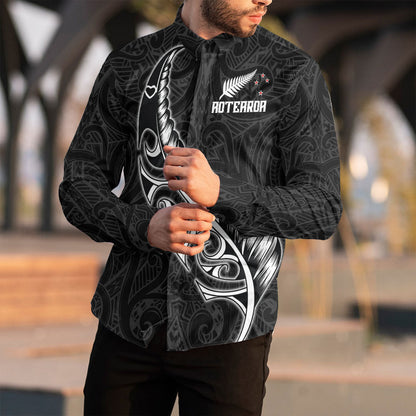 Clothing New Zealand Aotearoa Maori Fern Long Sleeve Button Shirt
