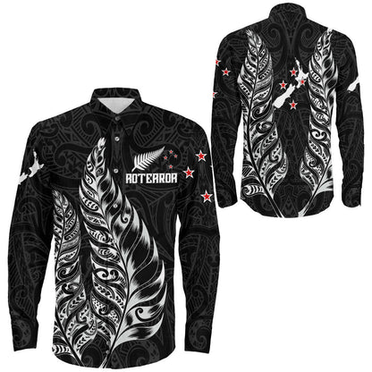 Clothing New Zealand Aotearoa Maori Silver Fern New Long Sleeve Button Shirt