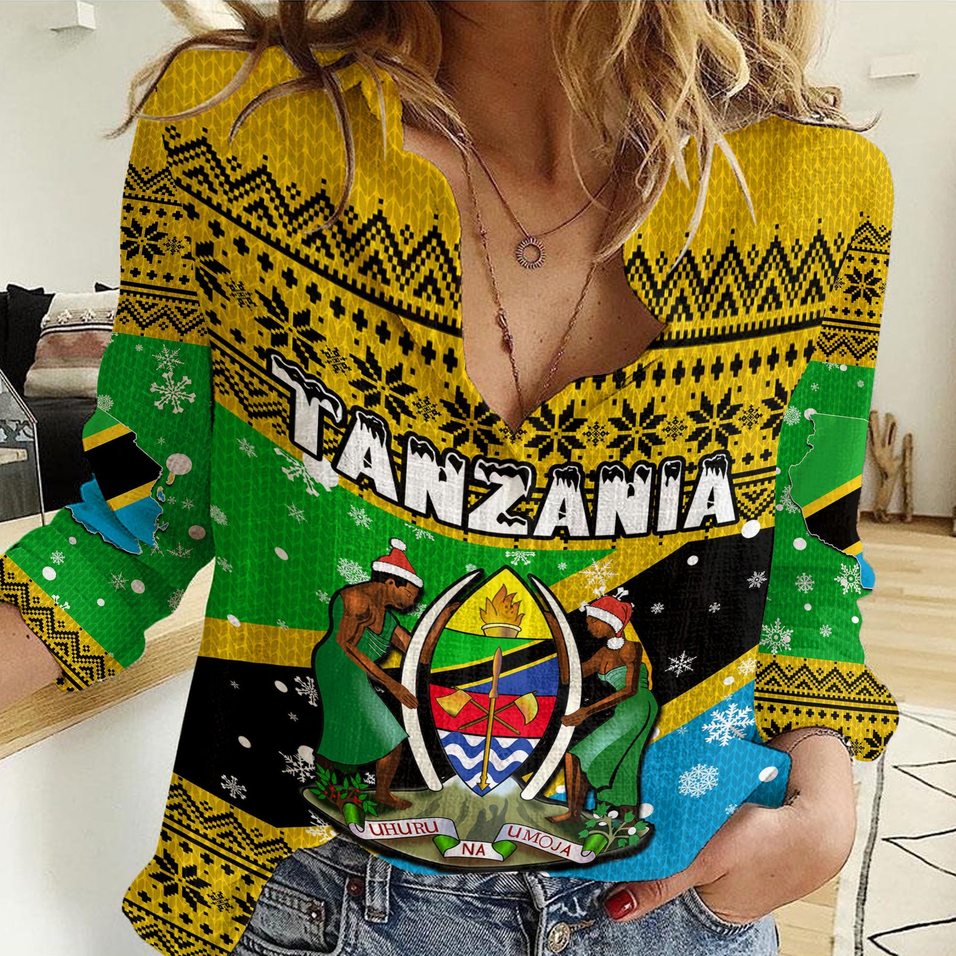 Clothing Tanzania Christmas Women Casual Shirt