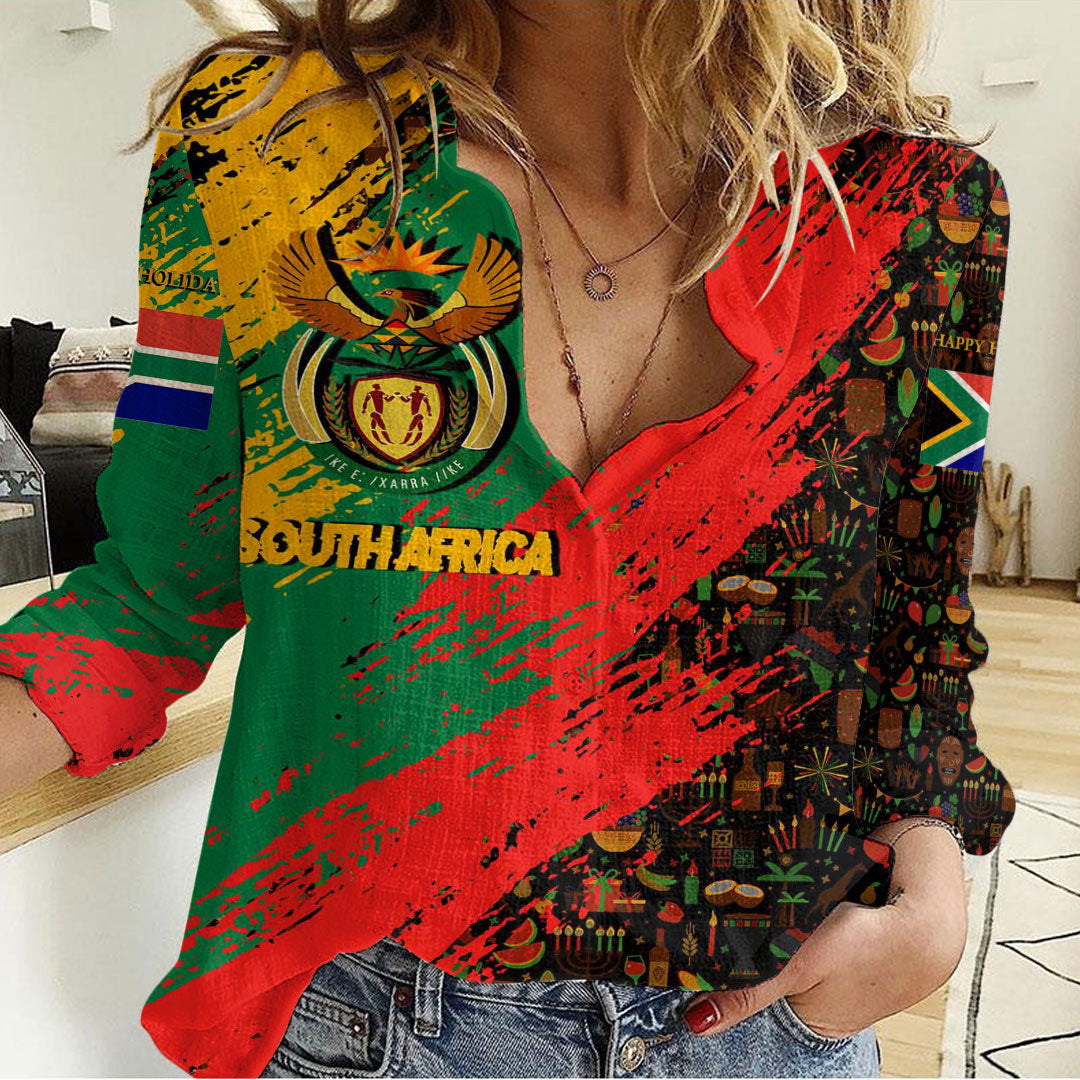 Clothing South Africa Happy Kwanzaa Women's Casual Shirt