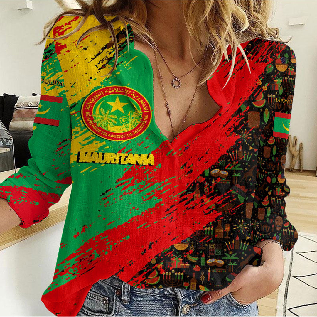 Clothing Mauritanie Happy Kwanzaa Women's Casual Shirt