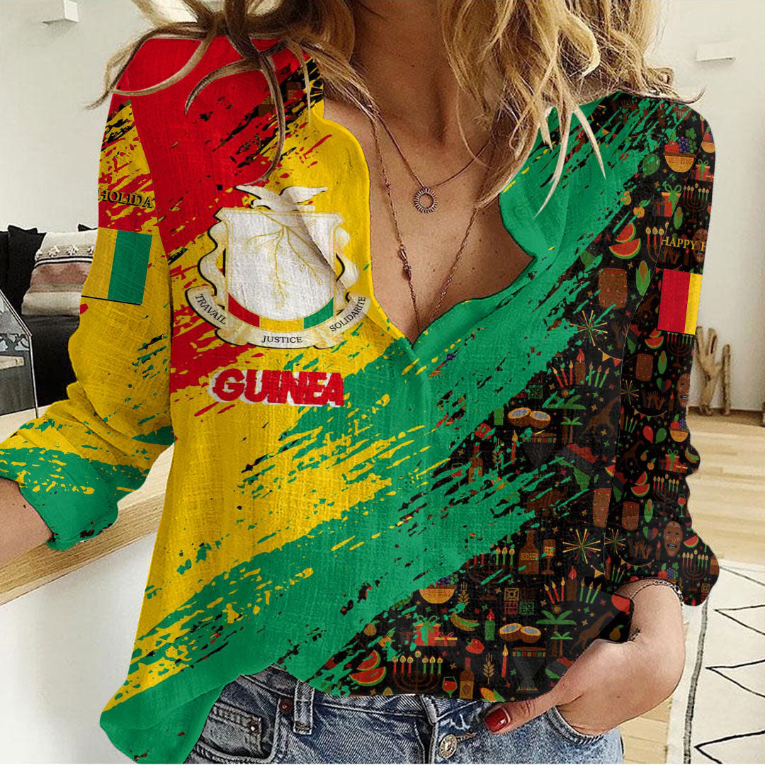 Clothing Guinea Happy Kwanzaa Women's Casual Shirt