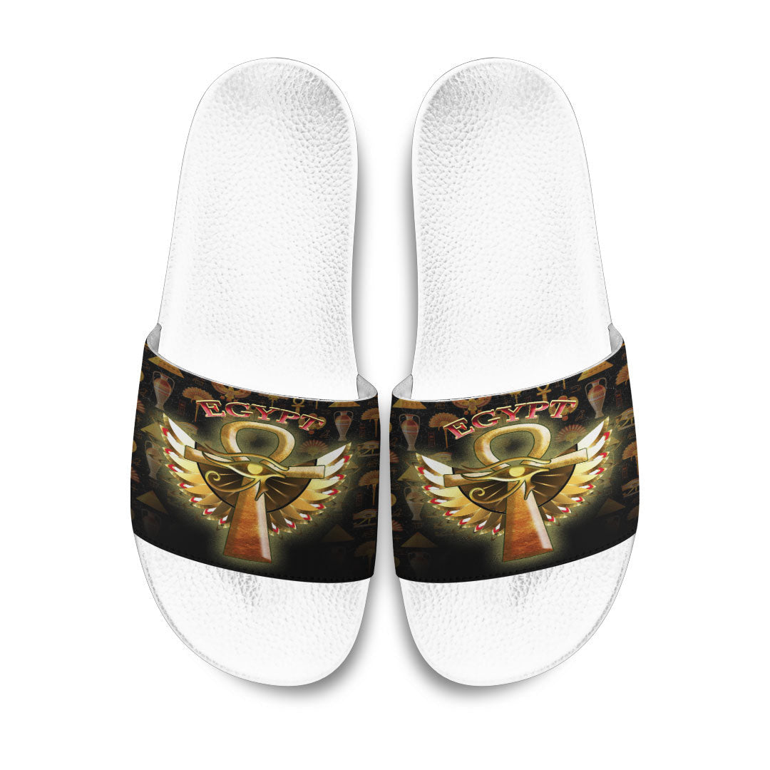 Slide Sandals Ankh And Horus Egyptian Slide Sandals