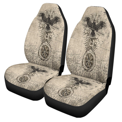Car Seat Covers Viking Raven Carry Spear Of Odin Vintage Car Seat Covers