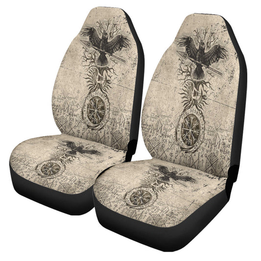 Car Seat Covers Viking Raven Carry Spear Of Odin Vintage Car Seat Covers