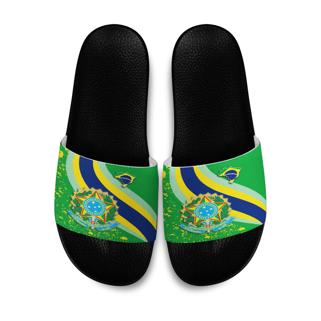 Slide Sandals Brazil Special Flag Slide Sandals