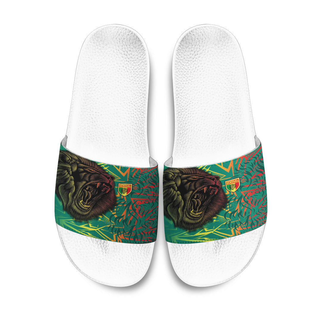 Slide Sandals Senegal Lion Sporty Pattern Slide Sandals