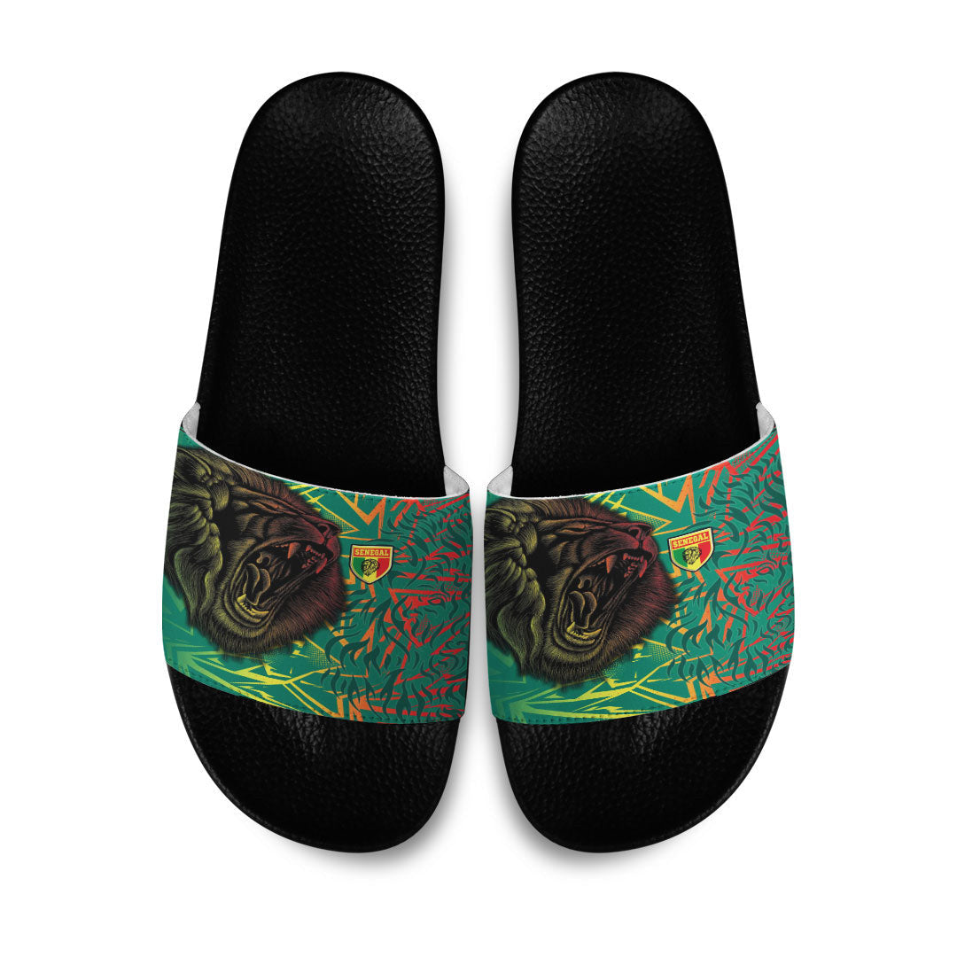 Slide Sandals Senegal Lion Sporty Pattern Slide Sandals