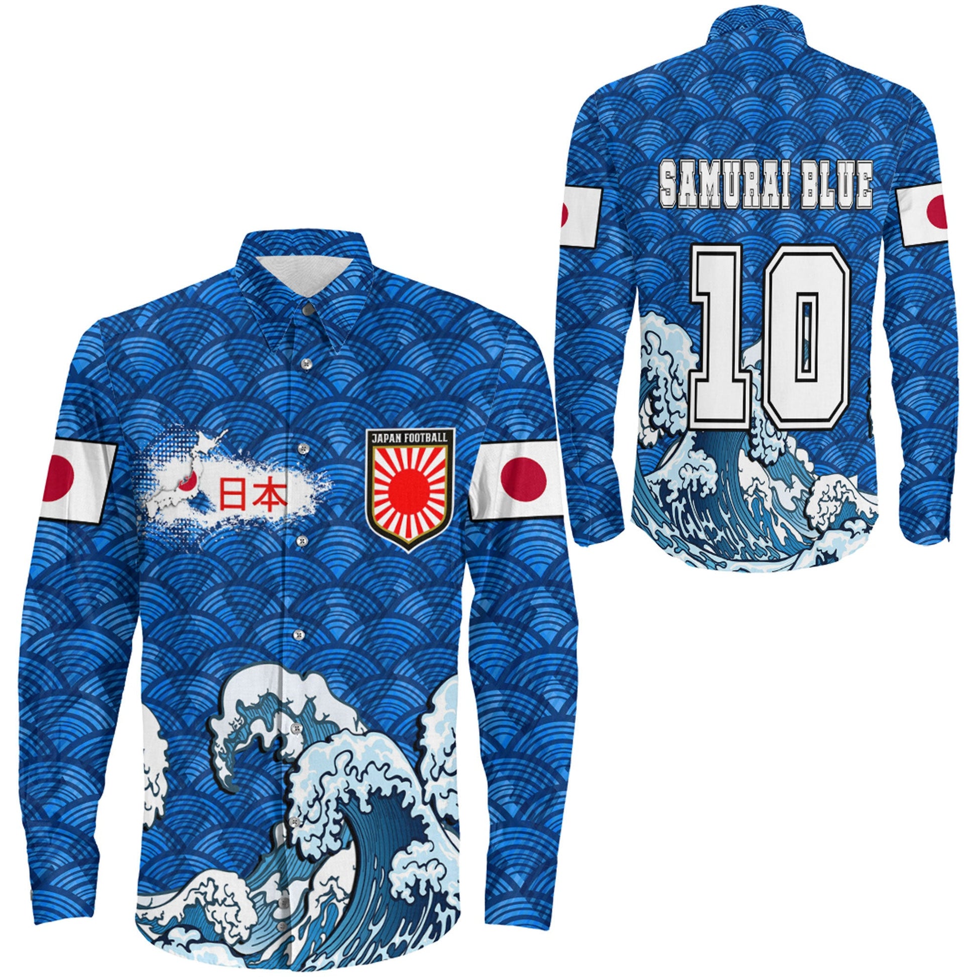 Clothing Japan Football Long Sleeve Button Shirt