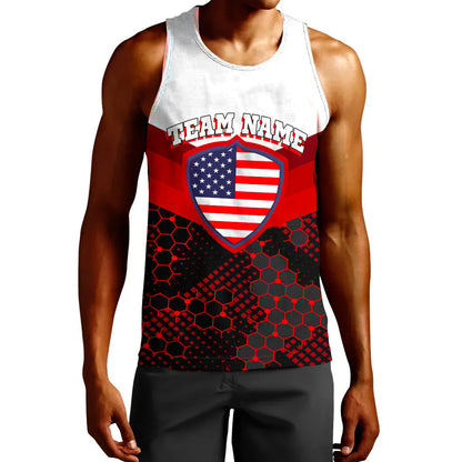 Clothing Custom America USA Rugby Captain Sport Tank Top