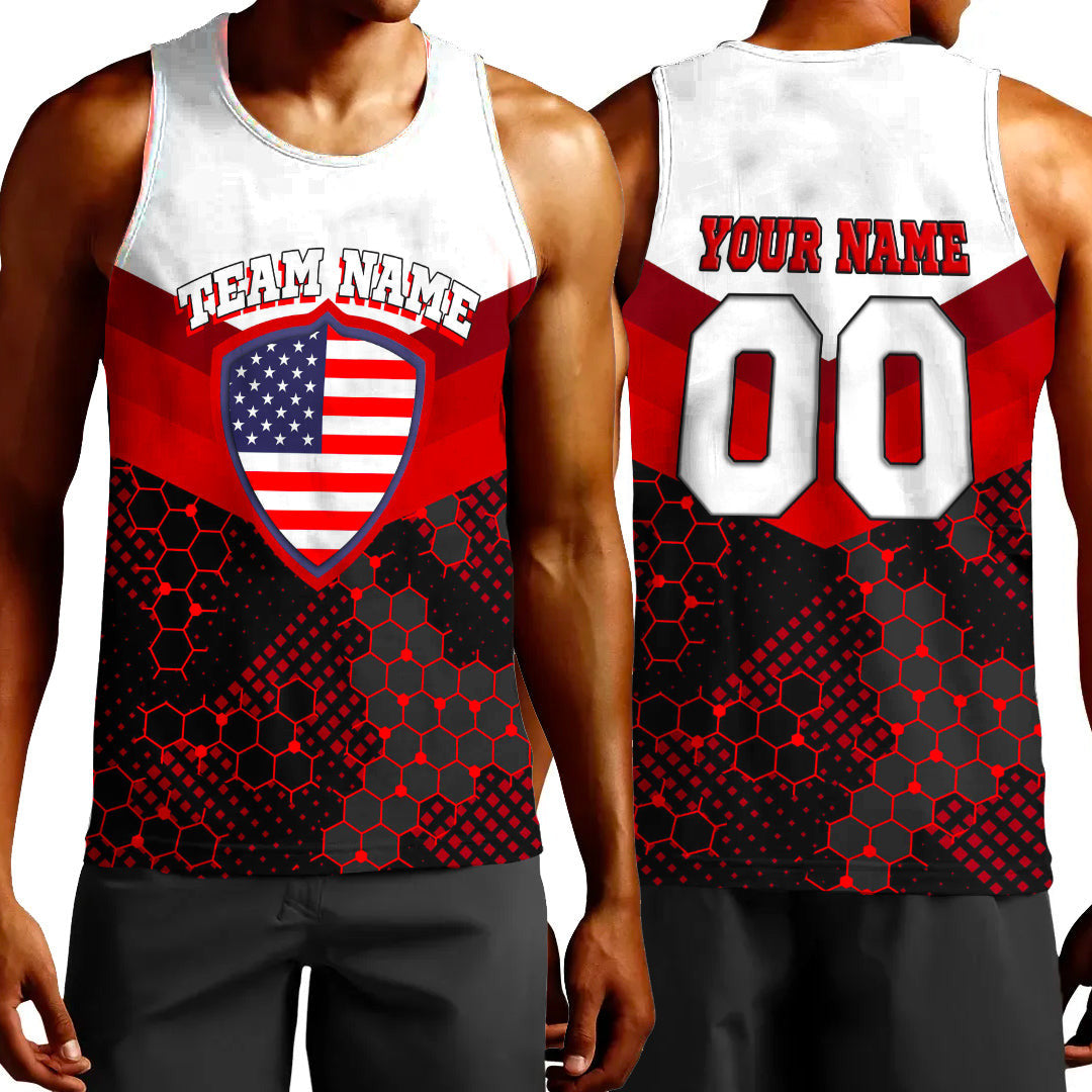 Clothing Custom America USA Rugby Captain Sport Tank Top