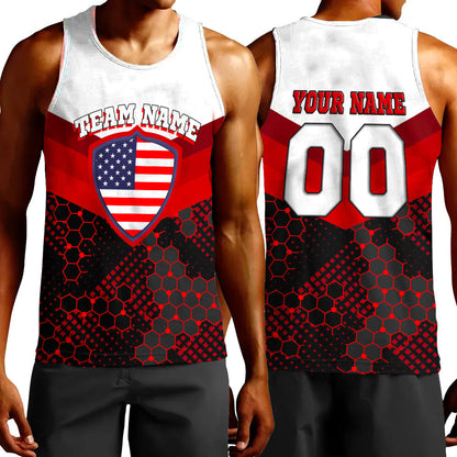 Clothing Custom America USA Rugby Captain Sport Tank Top