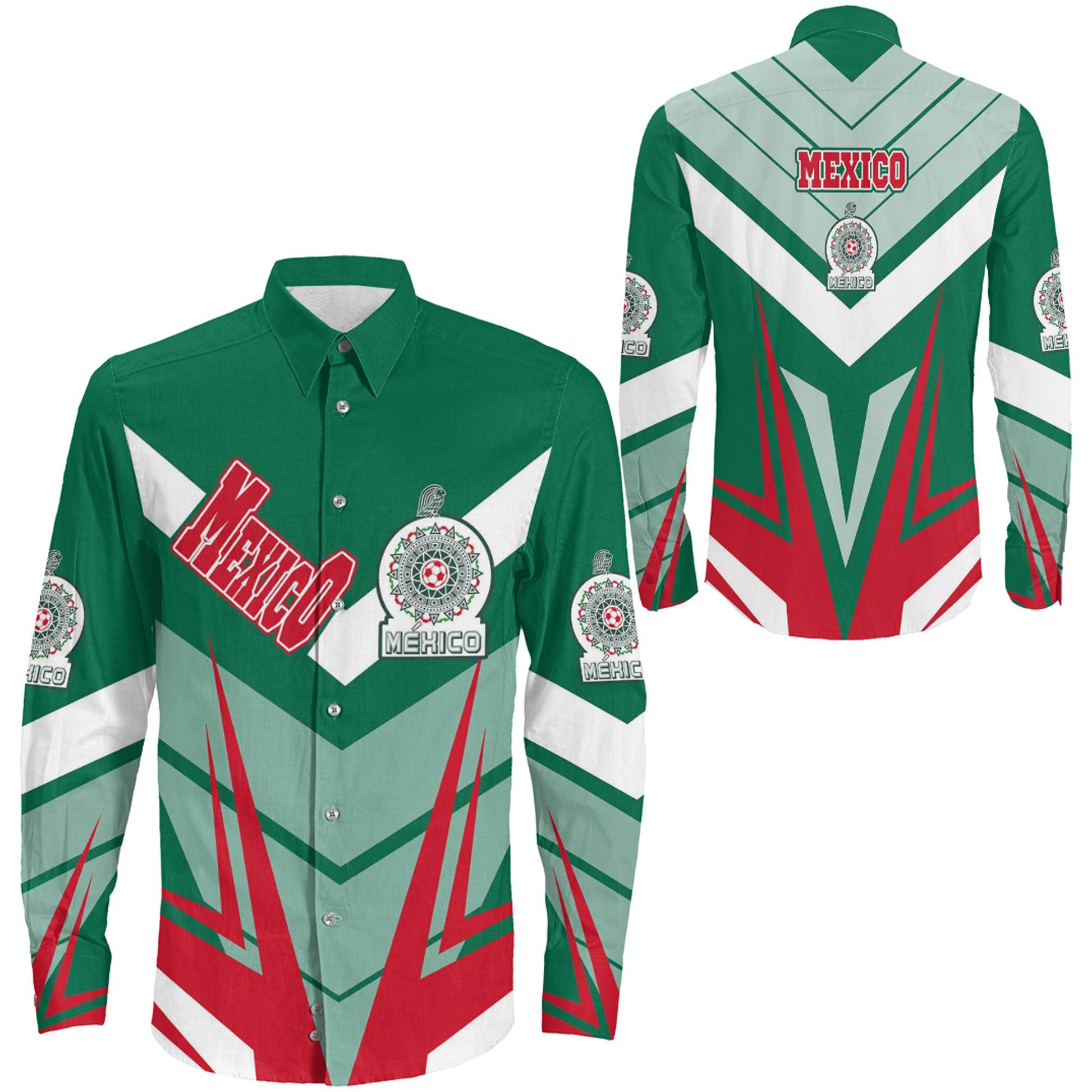 Clothing Mexico Sporty Style Long Sleeve Button Shirt