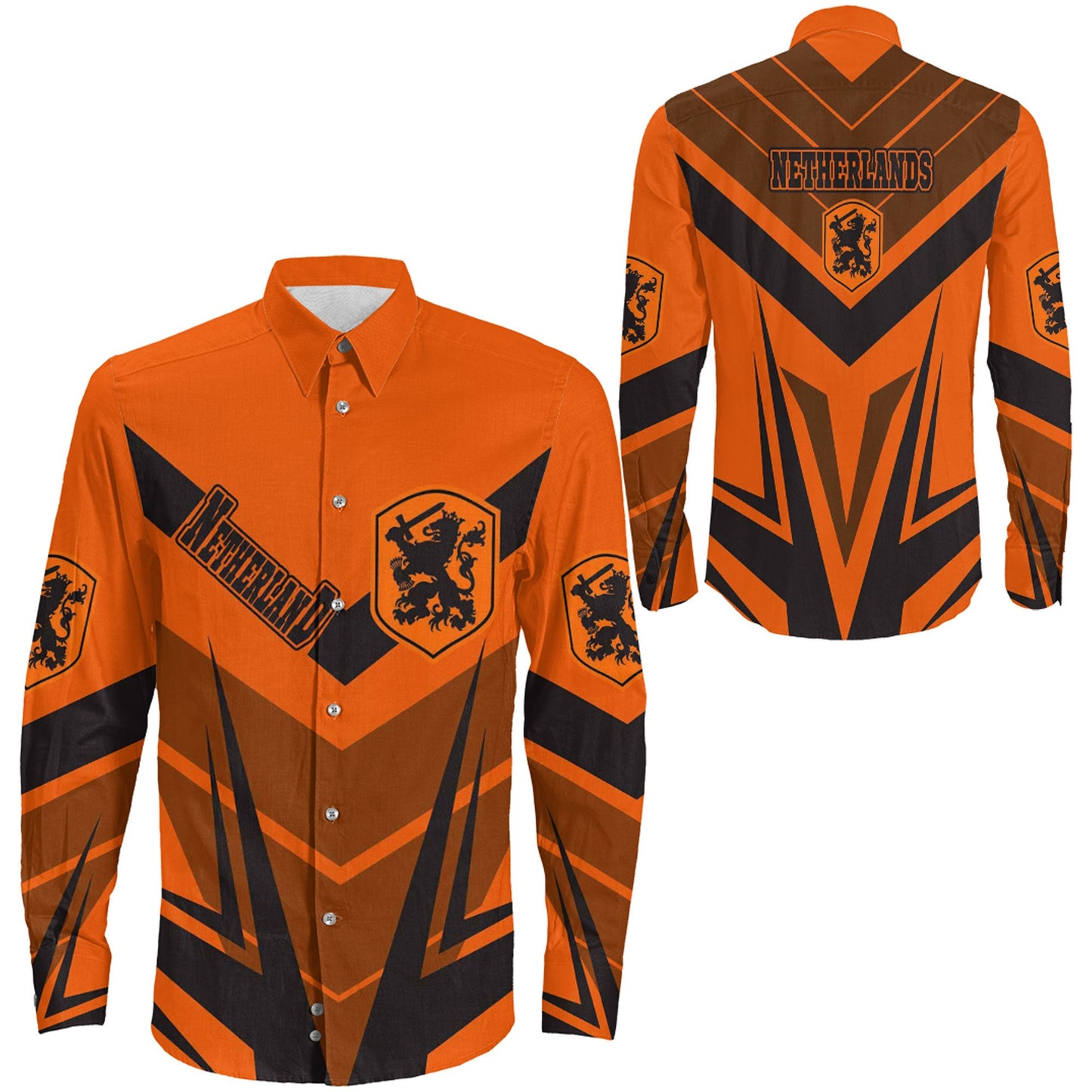 Clothing Netherlands Sporty Style Long Sleeve Button Shirt