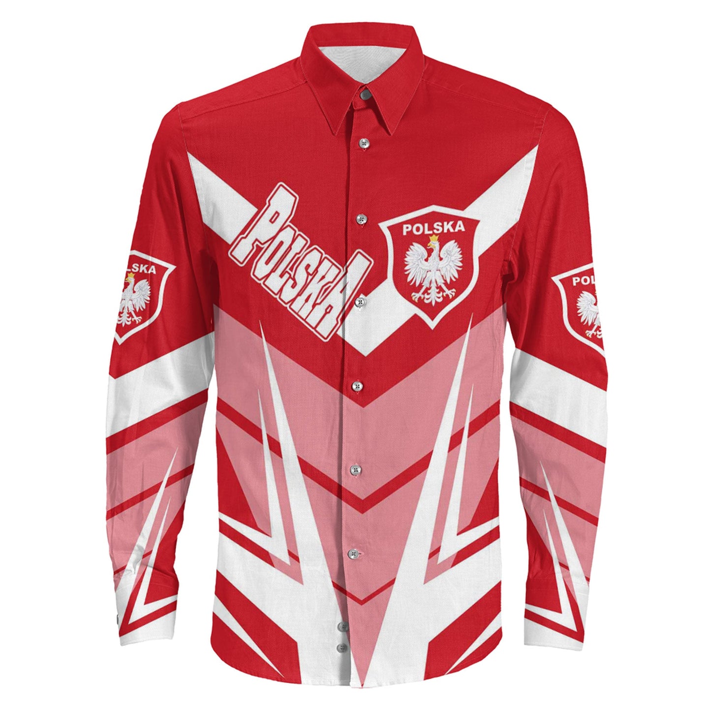 Clothing Poland Sporty Style Long Sleeve Button Shirt