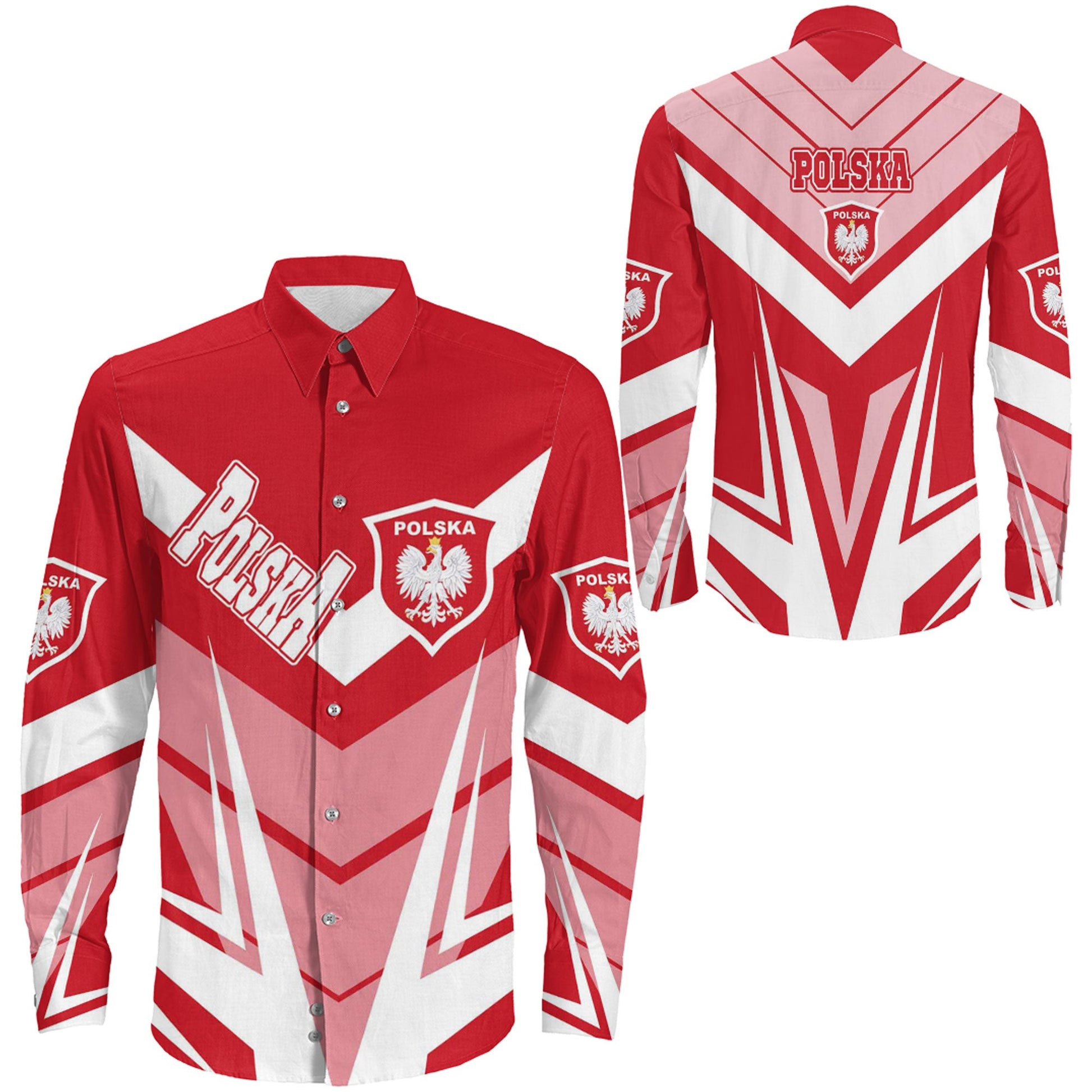 Clothing Poland Sporty Style Long Sleeve Button Shirt