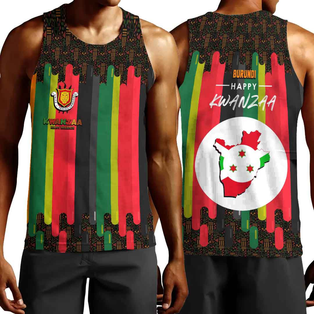 Clothing Burundi Happy Kwanzaa Men's Tank Top