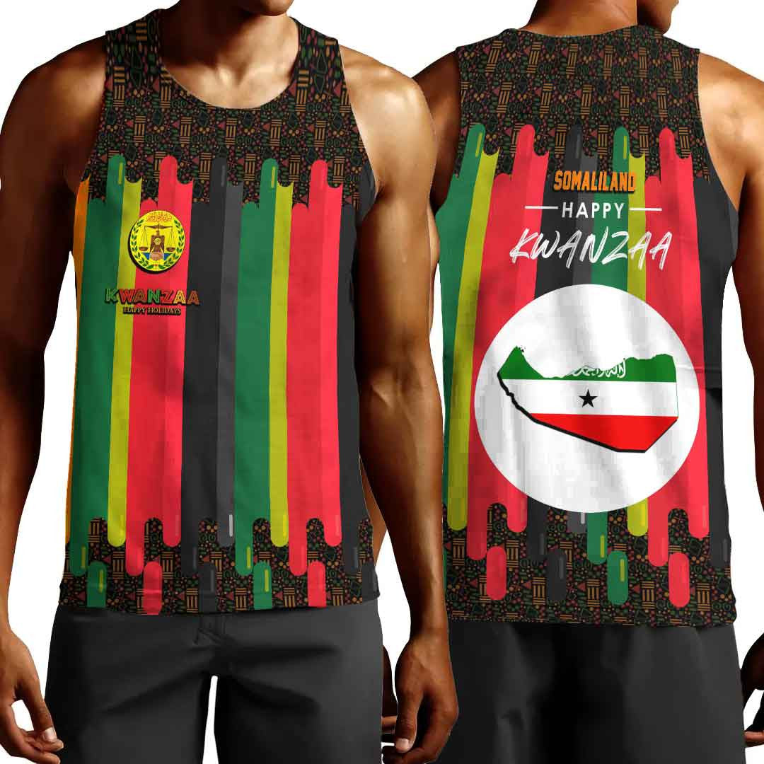 Clothing Somaliland Happy Kwanzaa Men's Tank Top