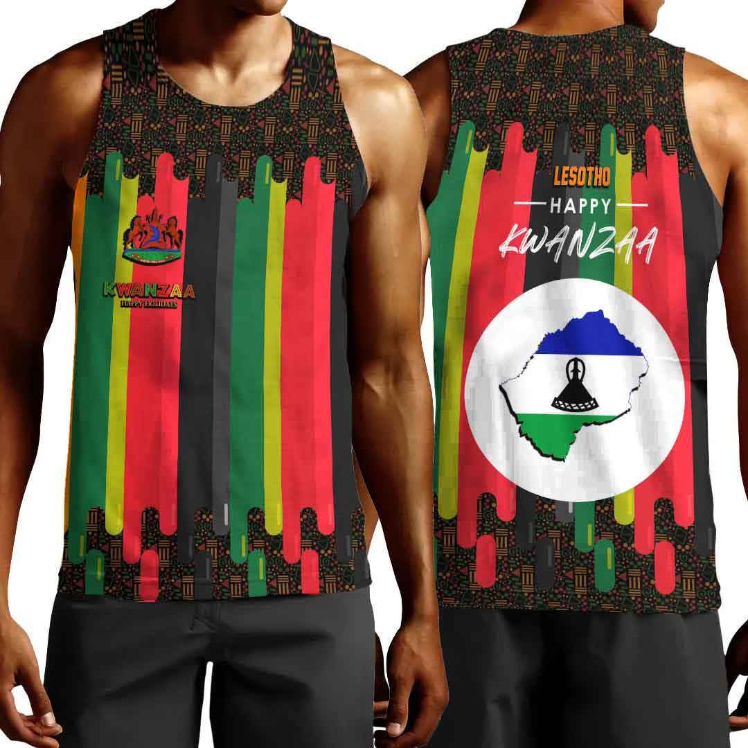 Clothing Lesotho Happy Kwanzaa Men's Tank Top