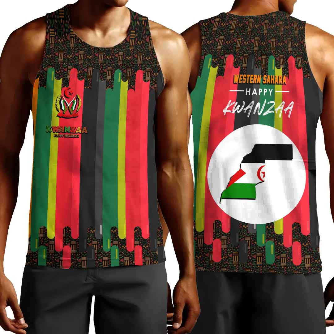 Clothing Western Sahara Happy Kwanzaa Men's Tank Top