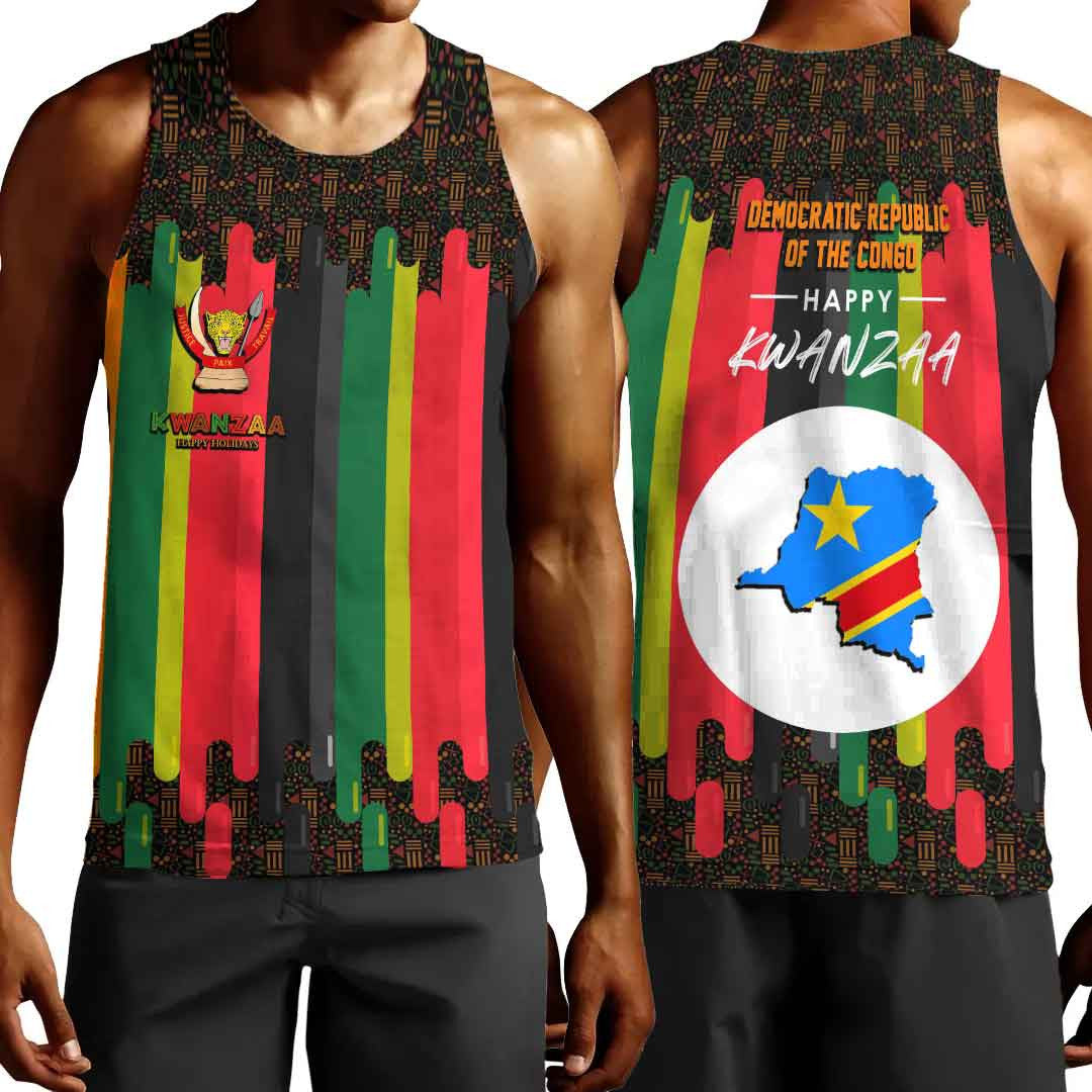 Clothing Democratic Republic of the Congo Happy Kwanzaa Men's Tank Top